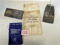Lot of Old Bank Bags - With Names and Logos
