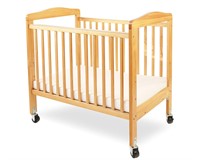 LA Baby Wooden Window Crib  Natural