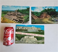 3 vintage 70s oversized Yucatan postcards