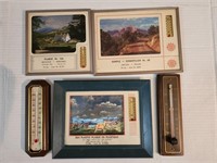vintage store advertisement thermometers