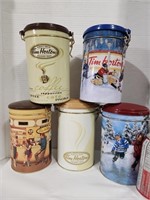 lot of collectible Tim horton tins #1,2,3,5,6