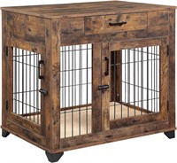 Medium Indoor Dog Crate  Wooden  Rustic Brown