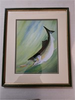 signed and framed fish picture