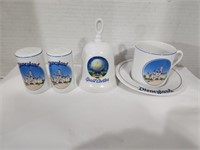Disneyland lot s&p shakers cup& saucer & bell