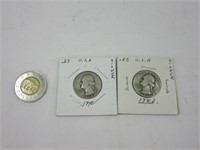 2 x 0.25$ USA 1940-42 silver