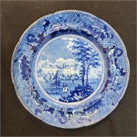 Antique Staffordshire "Harvard College" Plate