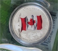 2015 $25 Canada Flag Fine Silver Colored