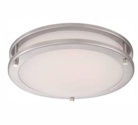 12 in. Brushed Nickel Dimmable LED Flush Mount