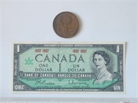 1967 Canada Centennial Medal & $1 Dollar