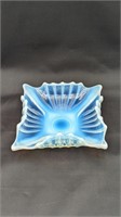 VINTAGE FOSTORIA BLUE OPALESCENT CANDY DISH - RESE