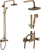 Antique Brass Bathroom Shower Faucet Set