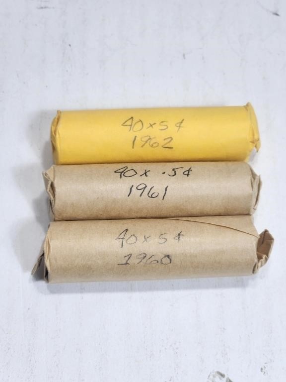 1960 1961 1962 5 Cents 3 Nickel Rolls