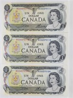1973 Canada $1 Dollar 3 Consecutives