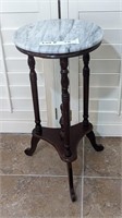 VINTAGE MARBLE TOPPED WOODEN TABLE - RESERVE $75