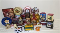 VINTAGE TIN COLLECTION AND COCA COLA TRASH CAN