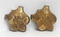 Loyal North Lancashire Regiment Collar Badge Pair