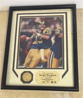 Kurt Warner Framed Picture And Coin