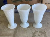 Milk Glass Vase Lot