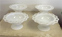 Anchor Hocking Open Lace Milk Glass Lot