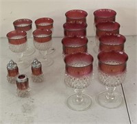 Indiana Glass Diamod Point Ruby Lot