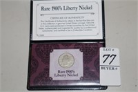 RARE 1900'S LIBERTY NICKEL