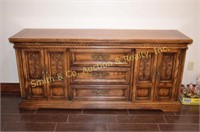 CONSOLE TABLE W/ CABINETS & DRAWERS