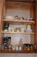 CONTENTS OF CABINET - S&P SHAKERS, CUPS, BOWLS,