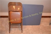 CARD TABLE W/ 4 FOLDING CHAIRS