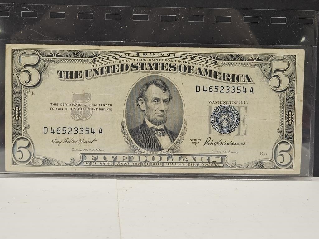 $5 Bill Silver Certificate, Series 1953A