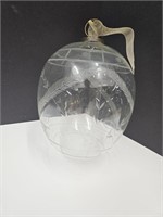 Large Beautiful Etched Glass Egg Ornament 8"