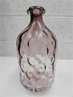 13" high Glass Purple  Art Glass Bottle