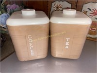 Vintage coffee and tea canisters