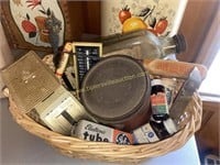 Vintage kitchen advertising and more in basket