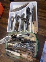 Vintage utensils and flatware, knives
