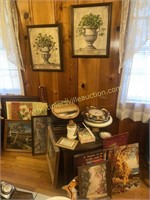 Group of wall art and decor-table not included