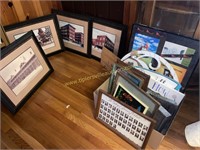 Framed architectural prints, and other