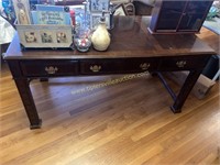 Mahogany style chippendale desk-contents not