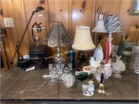 Large group of lamps and candleholders