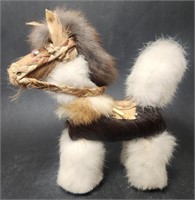 Handmade Horse Made with Fur Figurine Lot D