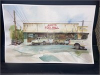 Fulton Macxy’s pool hall print by local artist