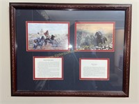 Civil War print framed and matted