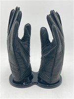 Black Leather Riding Gloves