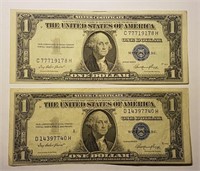 2 certificats d'argent 1935E et 12 pièces de
