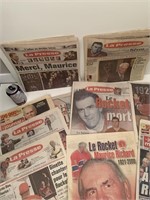 Coupures de journaux décès Maurice Richard, La