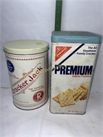 Saltine and Cracker Jack tins