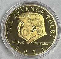 Gold Colored Trump 2024 The Revenge Tour Coin!