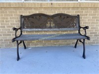 Iron porch bench