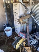 Large group of miscellaneous tools edger chopsaw