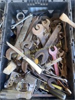 Box of mostly antique wrenches