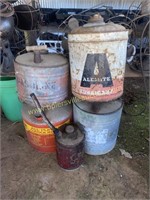 Collection of metal fuel cans